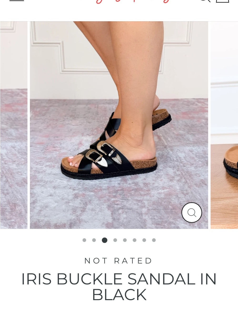 Iris Buckle Sandal in Black